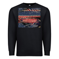 Black American flag stitches Premium Sweatshirt - CowGirlArtShop
