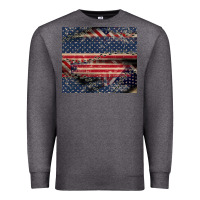 Charcoal Heather American flag stitches Premium Sweatshirt - CowGirlArtShop