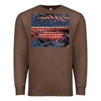 Chestnut American flag stitches Premium Sweatshirt - CowGirlArtShop