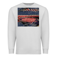 Dove Grey American flag stitches Premium Sweatshirt - CowGirlArtShop