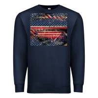 Navy American flag stitches Premium Sweatshirt - CowGirlArtShop