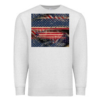 Oatmeal Heather American flag stitches Premium Sweatshirt - CowGirlArtShop