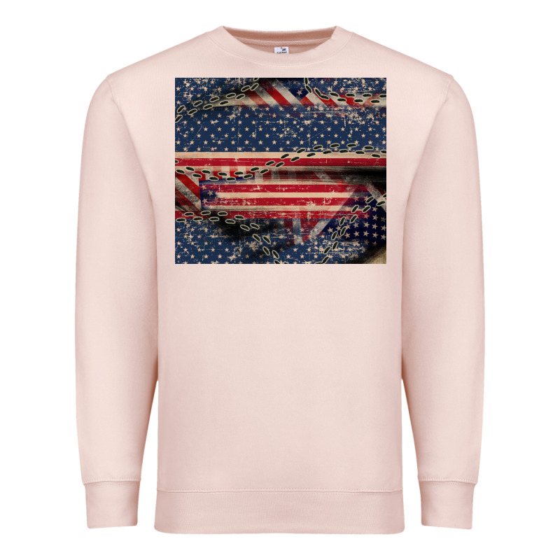 American Flag Stitches Premium Sweatshirt by CowGirlArtShop | Teevron