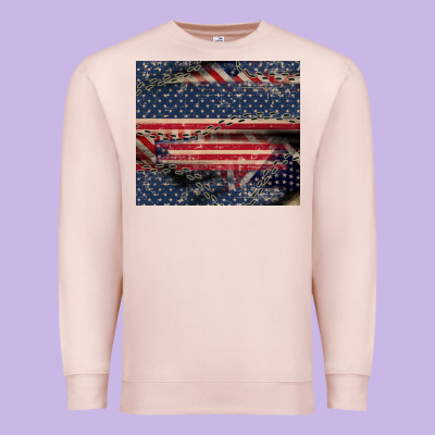 American Flag Stitches Premium Sweatshirt Designed By Cowgirlartshop