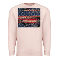 Pale Pink American flag stitches Premium Sweatshirt - CowGirlArtShop