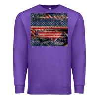 Purple American flag stitches Premium Sweatshirt - CowGirlArtShop
