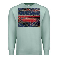 Seafoam American flag stitches Premium Sweatshirt - CowGirlArtShop