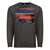 Smoke American flag stitches Premium Sweatshirt - CowGirlArtShop