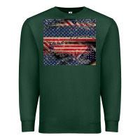 Sports Green American flag stitches Premium Sweatshirt - CowGirlArtShop