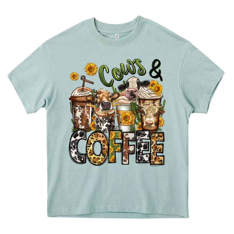 Cows And Coffee Cups Heavy Core Tee by Jasminsmagicworld | Teevron
