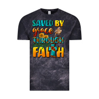 Cloud Black saved by grace through faith Vintage Tee - NancyCooperArtShop