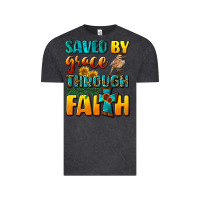 Vintage Black saved by grace through faith Vintage Tee - NancyCooperArtShop