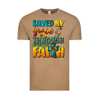 Vintage Coffee saved by grace through faith Vintage Tee - NancyCooperArtShop