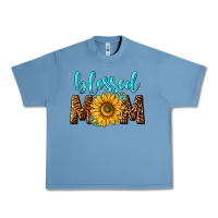 Pebble Blue blessed mom with sunflower Urban Heavy Tee - NancyCooperArtShop