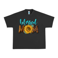 Pigment Black blessed mom with sunflower Urban Heavy Tee - NancyCooperArtShop