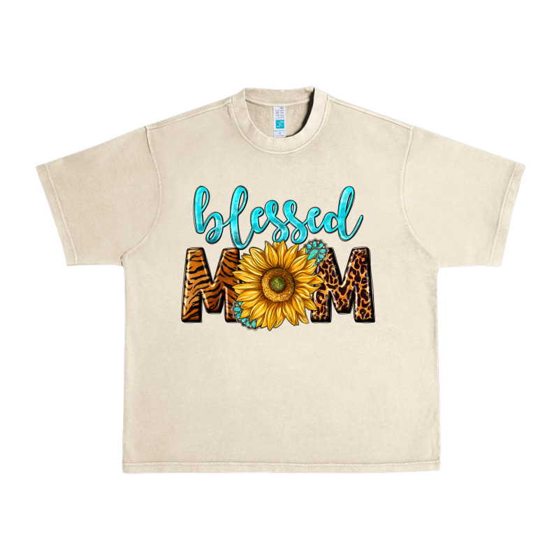 Blessed Mom With Sunflower Urban Heavy Tee by NancyCooperArtShop | Teevron