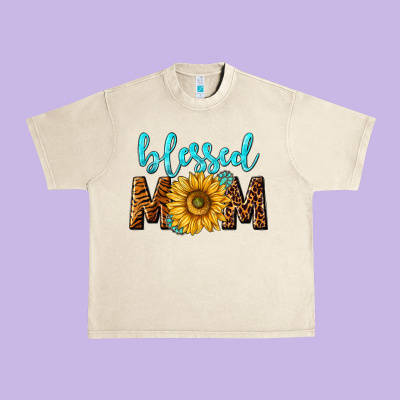 Blessed Mom With Sunflower Urban Heavy Tee Designed By Nancycooperartshop