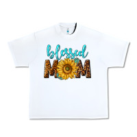 White blessed mom with sunflower Urban Heavy Tee - NancyCooperArtShop