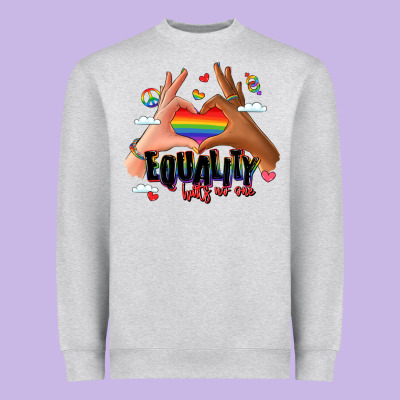 Equality Hurts No One Lgbtq Hands Heavyweight Sweatshirt Designed By Lillyallendesigns