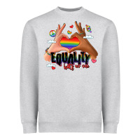 Heather Grey equality hurts no one lgbtq hands Heavyweight Sweatshirt - LillyAllenDesigns