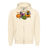 Sandshell Black cat and pumpkin Zipper Hoodie - NancyCooperArtShop