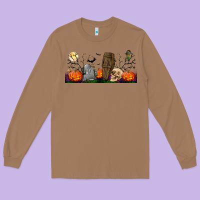 Headstone And Coffin Lebbey Glass Long Sleeve Tee Designed By Bundleandbundleshop