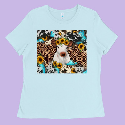 Western Calf Ladies Tee Designed By Jahusdesignshop