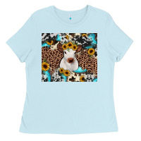 Baby Blue western calf Ladies Tee - JahusDesignShop