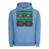 Pigment Pebble Blue native american aztec seamless pattern 4 Urban Hoodie - BundleAndBundleShop