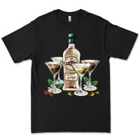 Black martini glasses and martini bottle Premium Tee - AdoDesignShop