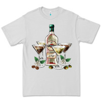Dove Grey martini glasses and martini bottle Premium Tee - AdoDesignShop