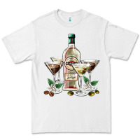 White martini glasses and martini bottle Premium Tee - AdoDesignShop