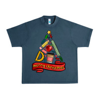 Midnight Navy teacher tools christmas tree Urban Heavy Tee - MaliasSmallBusiness
