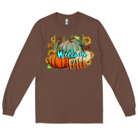 Chestnut Welcome Fall Pumpkins Long Sleeve Tee - BundleAndBundleShop