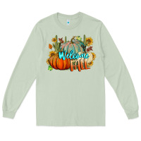 Matcha Welcome Fall Pumpkins Long Sleeve Tee - BundleAndBundleShop