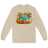Mushroom Welcome Fall Pumpkins Long Sleeve Tee - BundleAndBundleShop