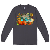 Smoke Welcome Fall Pumpkins Long Sleeve Tee - BundleAndBundleShop