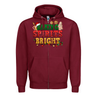 Burgundy Baking spirits bright Zipper Hoodie - NancyCooperArtShop