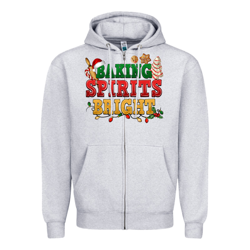 Baking Spirits Bright Zipper Hoodie by NancyCooperArtShop | Teevron