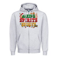Heather Grey Baking spirits bright Zipper Hoodie - NancyCooperArtShop