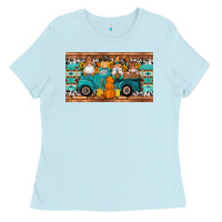 Baby Blue fall gnomes truck sippy cup Ladies Tee - Artiststas