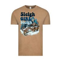 Vintage Coffee sleigh girl sleigh skeleton Vintage Tee - NancyCooperArtShop