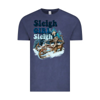 Vintage Denim sleigh girl sleigh skeleton Vintage Tee - NancyCooperArtShop