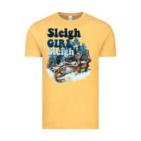 Vintage Mustard sleigh girl sleigh skeleton Vintage Tee - NancyCooperArtShop