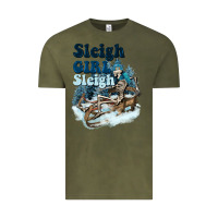 Vintage Olive sleigh girl sleigh skeleton Vintage Tee - NancyCooperArtShop