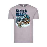 Vintage Zinc sleigh girl sleigh skeleton Vintage Tee - NancyCooperArtShop