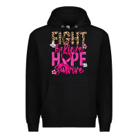 Black Fight believe hope survive Cancer Awareness Premium Hoodie - HowdyJamesFarm
