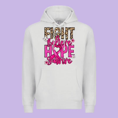 Fight Believe Hope Survive Cancer Awareness Premium Hoodie Designed By Howdyjamesfarm