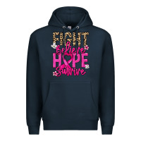Navy Fight believe hope survive Cancer Awareness Premium Hoodie - HowdyJamesFarm