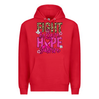 Red Fight believe hope survive Cancer Awareness Premium Hoodie - HowdyJamesFarm